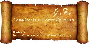 Josefovits Honorátusz névjegykártya